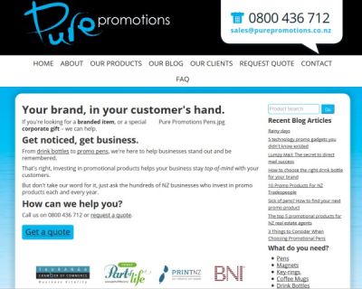 Pure Promotions Promotional Products Tauranga